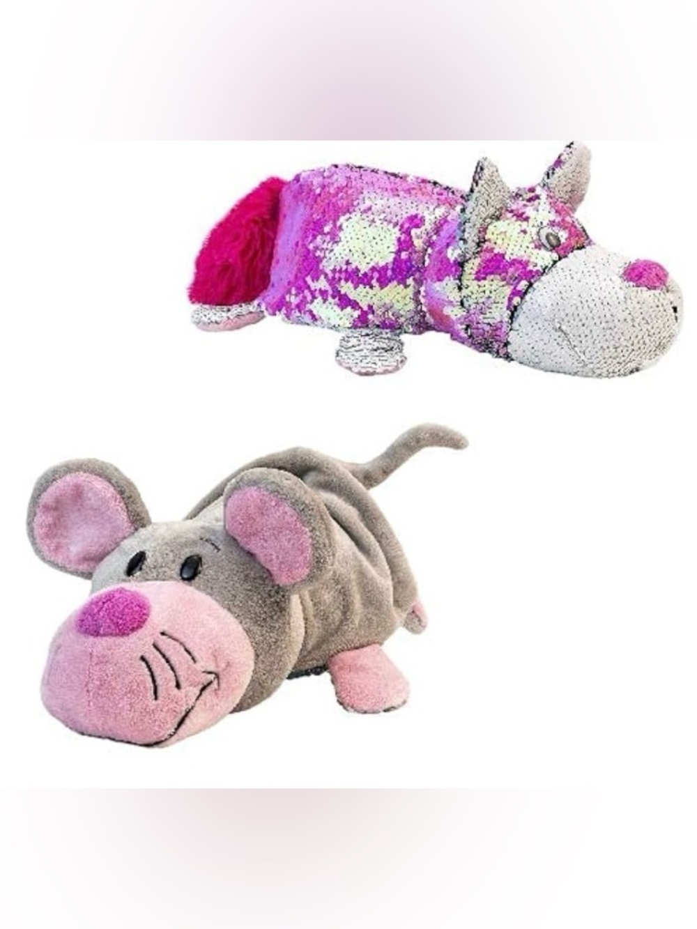 FlipaZoo FlipQuins reversible sequin plush toy sequin Cat into Mouse